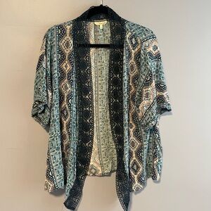Tru self kimono blue cardigan duster size small